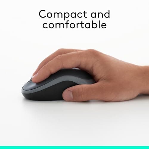 Logitech M185 Compact Ambidextrous 2.4 GHz Wireless Mouse - Swift Grey — view 4