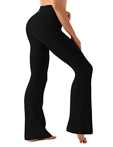 BUBBLELIME 29"/31"/33"/35"/37" 3 Styles Women's High Waist Bootcut Yoga Pants Basic/Side Pockets Tummy Control Workout Flared - Basic Nylon_Black(2) L-37 Inseam