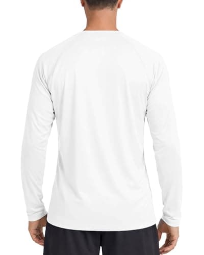Boladeci Rash Guard Men Long Sleeve T-Shirt White Summer Shirts for Men SPF 50+ Sun UV Protection Clothing Full Sleeve Fishing Swim Golf Tees Shirts — view 5