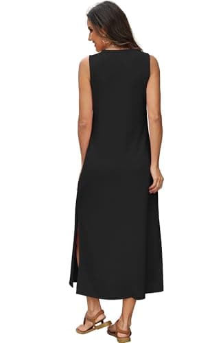RUMIA Dresses for Women 2026 Sleeveless Casual Maxi Dress Black M — view 3