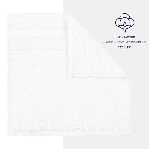 American Soft Linen 100% Cotton Luxury Turkish Towels, 4 PC Washcloth Set — view 3