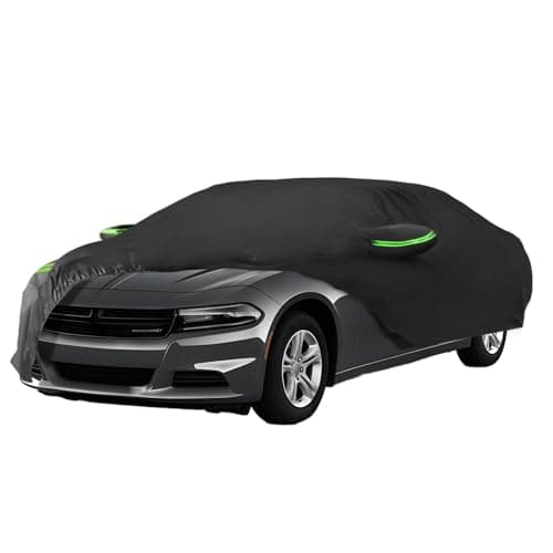 Proadsy Car Cover for Dodge Charger 2006-2025 Waterproof All Weather for Automobiles, Windproof Snowproof Rain Hail Sun UV Protection Full Outdoor Indoor Exterior Car Covers, Black