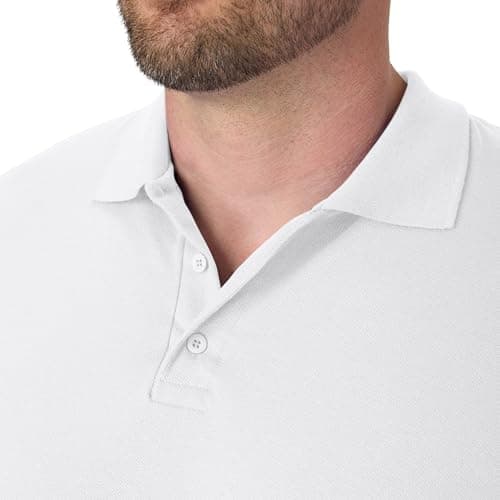 Hanes Men's Short Sleeve X-Temp W/ FreshIQ Polo, White, Small — view 4