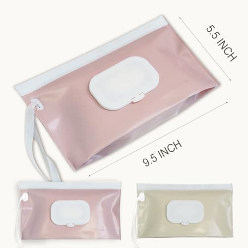 cephira Baby wipes dispenser，portable baby wipes holder for outdoor, Refillable baby wipes container, on the go wet wipe pouch for travel, resuable wipes dispenser for hiking (Nude Pink) — view 4