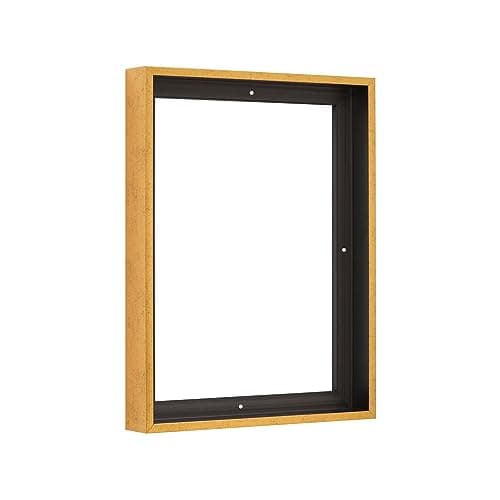 Pixy Canvas 8x10 Floater Frame for 1.5" Deep Canvas Paintings, Wood Panels & Stretched Canvas Boards. 4 Colors Available (Rustic Gold, 8 x 10)