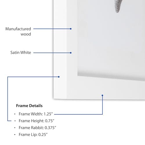 ArtToFrames 12x17 inch Satin White Frame Picture Frame, 2WOMFRBW26074-12x17 — view 4