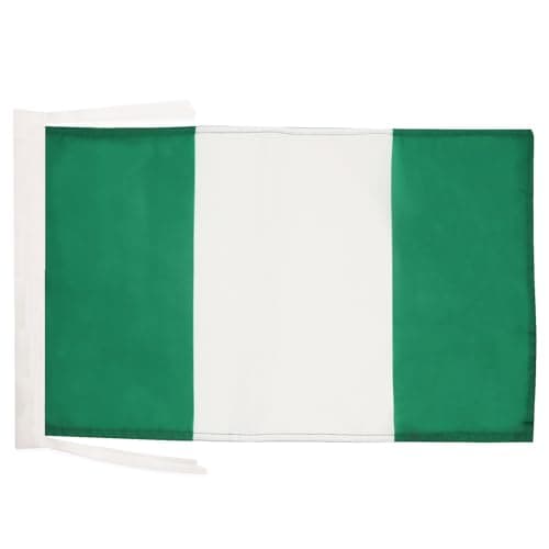 AZ FLAG Nigeria Flag 18'' x 12'' cords - Nigerian SMALL flags 30 x 45cm - Banner 18x12 in