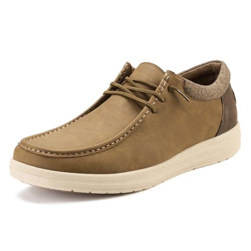 HEEZ Men's Slip On Loafers, Wide Toe Comfortable Casual Shoes for Men Lightweight, Leather Loafer Shoes for Everyday Office Work Travel