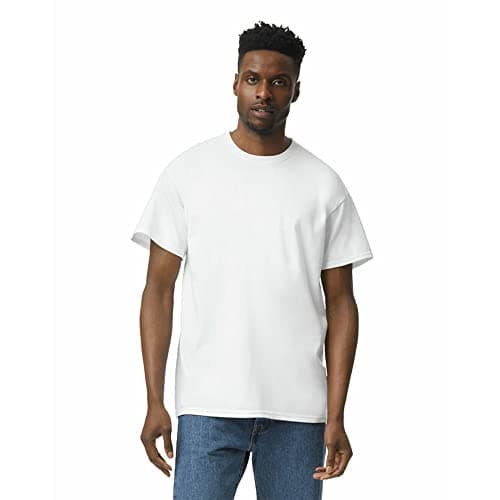 Gildan Mens Heavy Cotton T-Shirt, Style G5000, Multipack, White (3-Pack), Medium US
