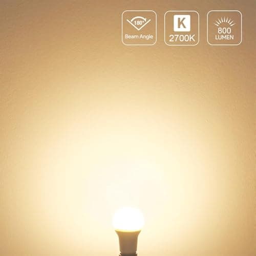 Lepro LED Light Bulbs, 2700K Soft Warm White LED Bulb 60W Equivalent, Non-Dimmable, A19 E26 Standard Medium Base, 10000 Hour Lifetime, UL Listed, 9 Watt, 5 Packs — view 5