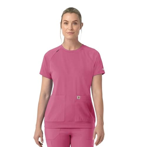 Carhartt Womens Scrub Top, Electric Fuschia, 3X-Large