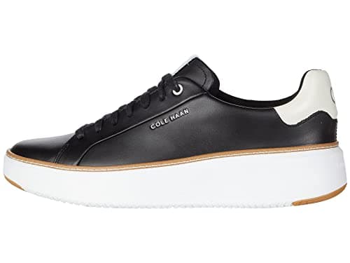 Cole Haan Womens Grandpro Topspin Sneaker, Black/Optc Wht/Cyber Yellow, 8-B US — view 4