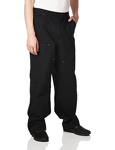 Carhartt Men's Loose Fit Washed Duck Double-Front Utility Work Pant, Black, 32W x 30L