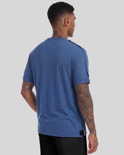DRYXOVIS Shoulder Surgery Recovery Shirts for Men, Navy Blue, X-Large — view 4