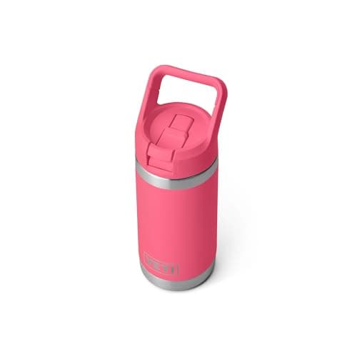 YETI Rambler Jr. 12 oz Kids Bottle, with Straw Cap, Tropical Pink — view 2