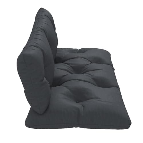 Outsunny 2 Seater 6" Thick Outdoor Seat Cushions with Back Cushion for Pallet, Loveseat Outdoor Furniture Cushions, Fade-Resistant Replacement Patio Cushions, Dark Grey — view 4