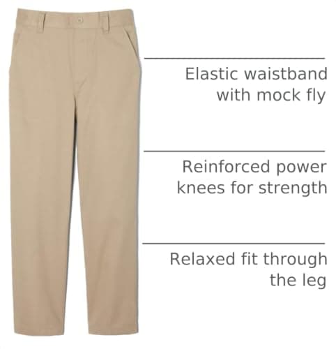 French Toast Boys Pull-on Relaxed Fit School Uniform Pant (Standard & Husky), Khaki, 10 — view 4