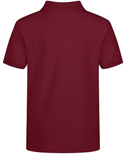 Nautica Boys' School Uniform Short Sleeve Pique Polo, Burgundy, Medium(10/12)