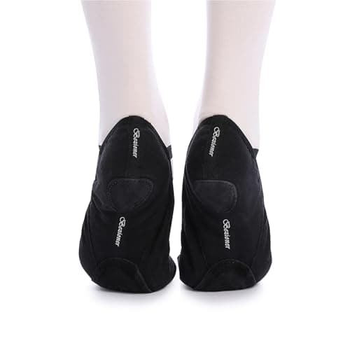 Bezioner Ballet Slippers Girls Canvas Ballet Dance Shoes Women Adult in Pink Black Split Sole（Black, Adult 7 — view 2