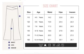 Haloumoning Girl's Leggings Cross High Waisted Flare Pants Yoga Bootcut Pants Solid Color Full Length Bell Bottoms, Black, 7-8 Years — view 2