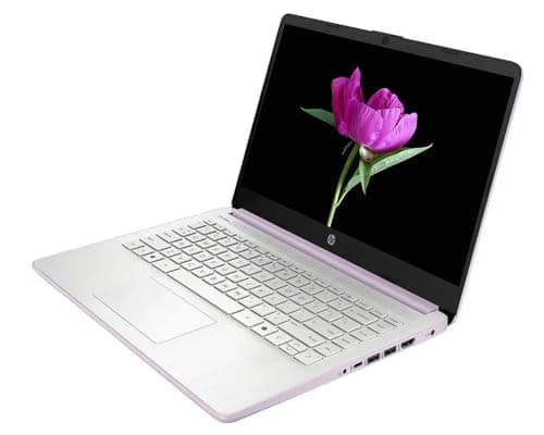 HP AI-Powered 14" HD Laptop with Microsoft Office and 1TB Cloud Storage Included for 1-Year| 8GB RAM|128GB SSD| Intel 4-Core CPU| Webcam|Ultra Light| Windows 11| RK Bundle|Purple — view 3