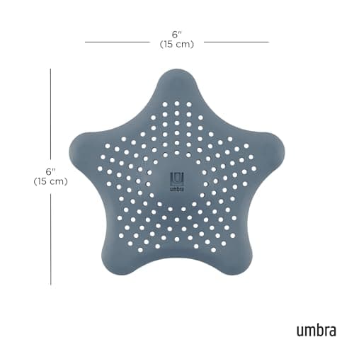 Umbra Starfish Hair Catcher, Fun Drain Cover Fits Most Standard Tub and Shower Drains, 6" Diameter, Slate Blue — view 2