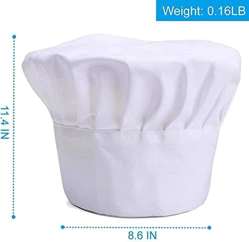 Chef Hat,Adult Premium Adjustable Elastic Baker Kitchen Cooking Chef Cap White