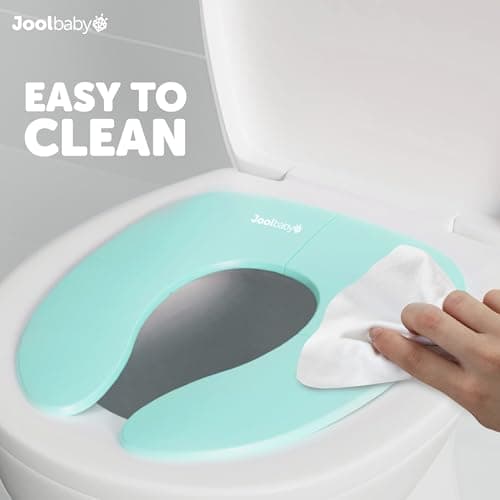 Jool Baby Folding Travel Potty Training Seat for Toddlers, Fits Round & Oval Toilets, Non-Slip Suction Cups, Includes Free Travel Bag (Aqua) — view 4