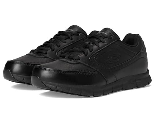 Skechers for Work Women's Nampa-Wyola Food Service Shoe, black polyurethane, 5 M US