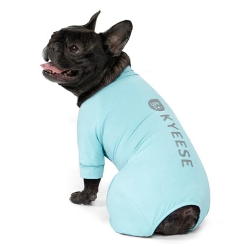 KYEESE UV Protection Dog Shirt, UPF 50+ Cooling Summer Jumpsuit for Small Dogs, Breathable Reflective Shedding Control Dog Sun Shirts, Quick-Dry Dogs Onesie Puppy Clothes, Blue, S