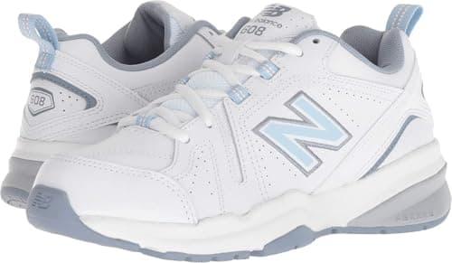 New Balance Women's 608 V5 Casual Comfort Cross Trainer, White/Light Blue, 8.5 W US — view 6