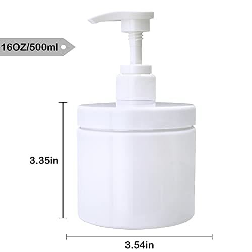 Cosywell 2PCS 500ml Pump Bottle Dispenser White Plastic Pump Bottles