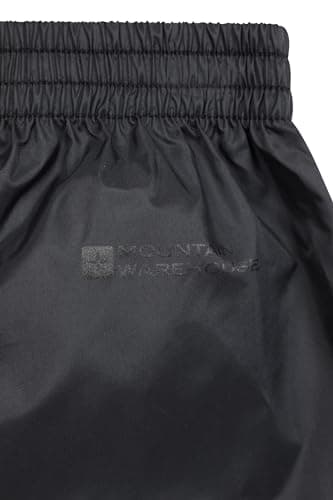 Mountain Warehouse Pakka Kids Waterproof Rain Pants - Splash Pants, Overtrousers, Boys & Girls Black Kids 9-10 Yrs (128-140 cm) — view 5