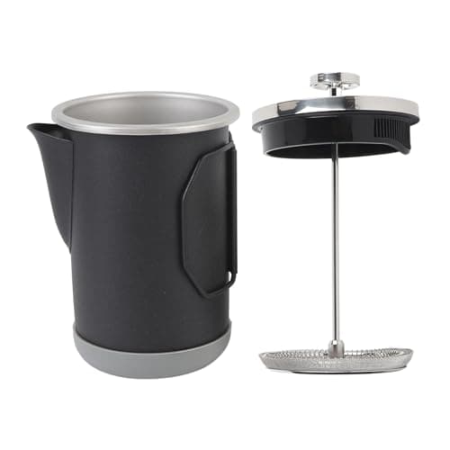 Aramox French Press Coffee Maker 304 Stainless Steel Coffee Press 1000ml 33.81oz 4 to 6 Cup Tea and Milk Froth Maker Portable for Camping Travel Office Home (Black) — view 5