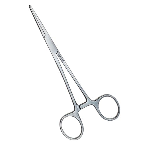 MJW Professional Straight Hemostat Fishing Forceps of Stainless Steel Used as Jewelry, Fly Fishing Forceps and Unhooking Fish Pliers – Pet, Dog Ear Hair Grooming Tweezers