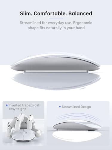 RAPIQUE R306C USB C Wireless Mouse for MacBook, Type-C 2.4GHz Portable Computer Mouse with USB-C Receiver, Silent Click, Slim Cordless Mouse, 3-Speed DPI, for iPad, Chromebook, Laptop, MacOS - White — view 4