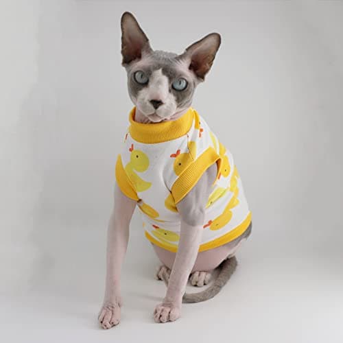 Sphynx Hairless Cat Cotton T-Shirts Cat Vest Pet Clothes Kitten Shirts — view 2