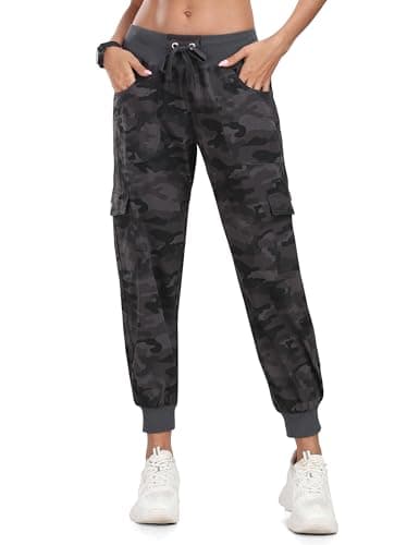 MoFiz Womens Hiking Pants with Pockets Lightweight Quick Dry Athletic Outdoor Running Sweatpants Cargo Pant for Women XS — view 2