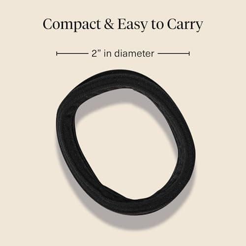 Kitsch Seamless Hair Ties No Damage - Stretchable Hair Bands for Strong All-Day Hold, Ponytail Holders | Hair Accessories for Girls - Black 8 Pcs — view 4