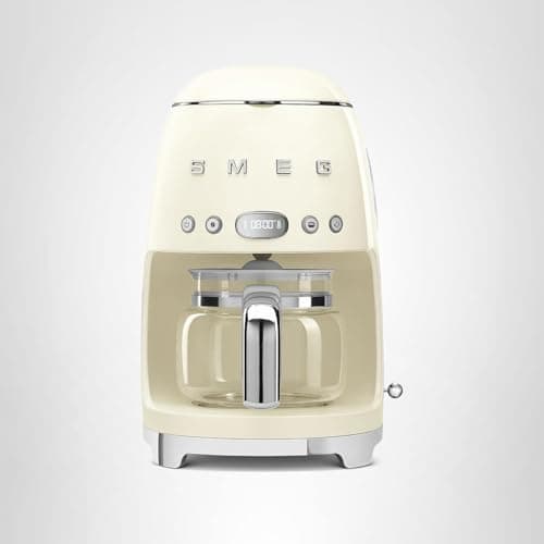 Smeg 50's Retro Style Aesthetic Drip Coffee Machine with 10 Cup Glass Carafe, Auto Start Feature, Keep Warm Plate, and Two Coffee Strength Settings (Cream) — view 9
