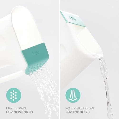 Frida Baby Control The Flow Bath Rinse Cup, Tear Free Rinser to Wash Hair and Body with Easy Grip Handle and Removable Rain Shower, Made in USA — view 3