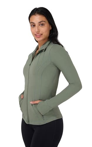 90 Degree By Reflex Full Zip Running Track Jacket Lightweight Athletic Slim Fit Jacket with Thumbholes, Mountain Sage, 3X-Large — view 4
