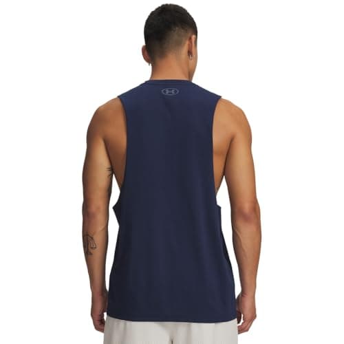 Under Armour Men's Sportstyle Left Chest Cut-Off T-Shirt, (409) Academy / / Downpour Gray, Medium