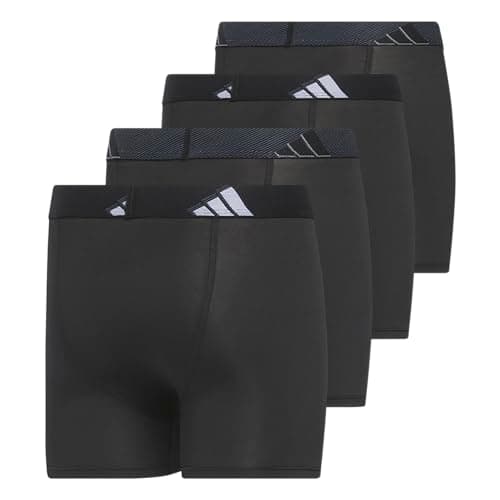 adidas Boys Performance Microfiber Boxer Briefs (4-Pack or 3-Pack) Kids Graphic Underwear, Black/Onix Grey/Grey, L — view 3