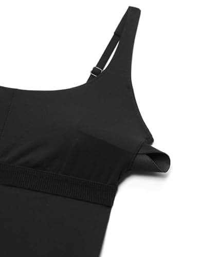 CRZ YOGA Square Neck Maxi Casual Dress Black Medium — view 6