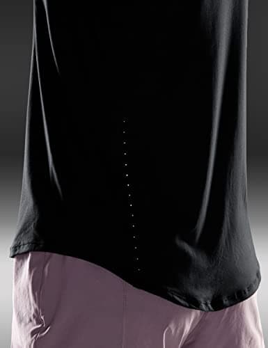 CRZ YOGA Lightweight Tank Top for Women Racerback Sleeveless Workout Tops High Neck Athletic Running Shirts Black Large — view 4