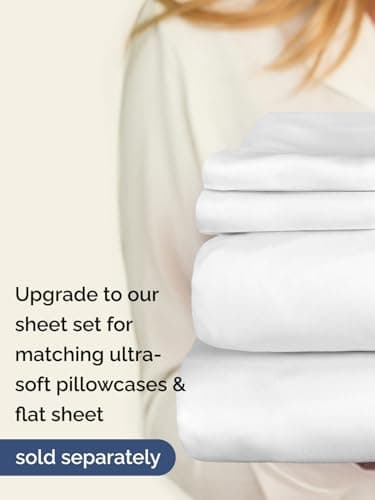 Extra Deep Queen Fitted Sheet - Hotel Luxury Single Fitted Sheet Only - Easily Fits 18 inch to 24 inch Mattress - Ultra Soft, Wrinkle Free w/Extra Deep Pockets - Easy-Care, Breathable & Comfy - White — view 6