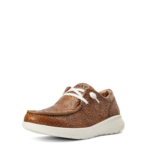 ARIAT Women's Hilo Loafer, Brown Floral Emboss, 10