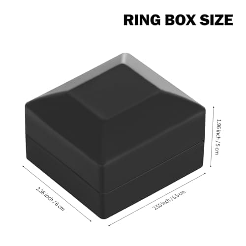 LED Stud Earring Jewelry Gift Box for Proposal, Wedding, Engagement，Birthday Luxury Jewelry Gift Box with LED Light, Jewellry Display Box (Black)