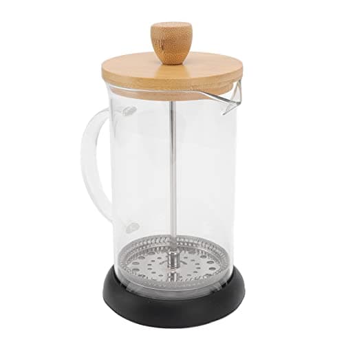 Rengue Glass French Press Stainless Steel Coffee Maker with Accent Filter for Home Office Camping (600ML Cover)